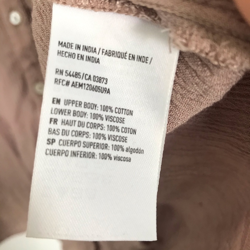 American Eagle Button Down Blouse Shirt Mauve Smal - image 6